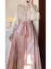 新中式国风改良明制汉服汉元素粉色马面裙子女日常春装搭配一整套
