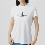 小灰兔欧阿玛施女装卡通兔子印花短袖T恤1300407-10307DN-001