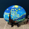 毕加索梵高名画手绘装饰品石头画向日葵星月夜丰收星空梦印象客厅