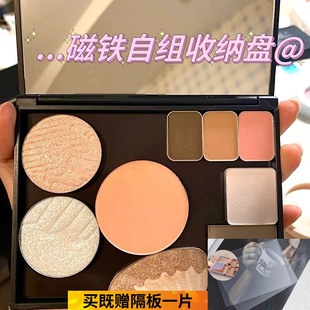 磁铁眼影空盘 腮红彩妆单色眼影替换收纳盘 磁吸自组盘空盘带镜