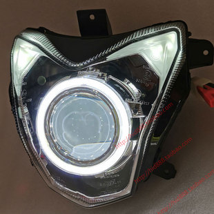 适用于钱江黄龙600大灯，总成改装q5海，5双光透镜氙气灯天使眼