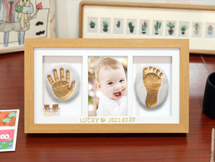 2023婴儿手脚印纪念宝宝印新生儿百天满月周岁留念手足印印泥