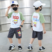奥特曼衣服男童发光套装，夏款2024儿童超人夏装，男孩短袖两件套