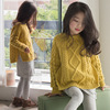 亲子女童黄色套头针织毛衣秋冬2023韩版儿童圆领长袖加厚上衣