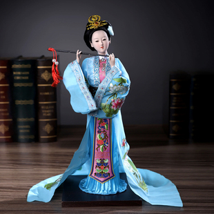 中国特色手工艺品中国风，时尚家居摆件绢人娃娃四大美女貂婵
