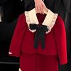 韩国童装女童毛呢套装，秋冬洋气过年服加绒，红色外套背心裙两件套潮