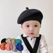 婴儿帽子春秋薄款宝宝贝雷帽男女儿童毛线针织帽纯色光板秋冬季潮