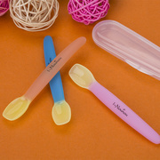 韩国进口新生儿全硅胶勺子软头带盒感温变色宝宝辅食勺婴幼儿餐具