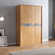 三门实木衣柜 北欧风格卧室衣橱 简约现代家用经济型木质落地衣柜