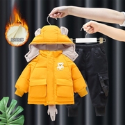 男宝宝棉衣套装秋冬款洋气婴儿童加绒加厚冬季男童棉服两件套