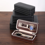 复古皮质手表收纳盒高档精致家用拉链大容量首饰盒便携小巧展示盒