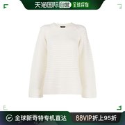 香港直发theory白色圆领，长袖粗针织套衫，简约时尚j0618702c6j羊绒