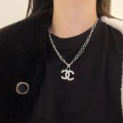 韩国镶钻珍珠字母双层项链女小众，设计感气质毛衣，链个性长款项饰品