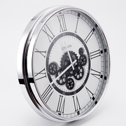美式铁艺齿轮钟表，欧式艺术复古客厅装饰挂钟，创意指针时钟