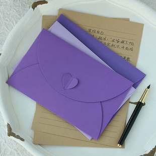 请帖加厚信封可爱紫色精致爱心浪漫婚礼邀请函高级感情书仿古信纸