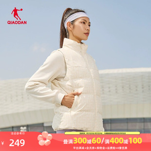 中国乔丹羽绒服女款2024冬季运动服保暖马甲外套EMD42233310