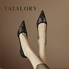 tatalory女鞋法式蕾丝高跟鞋，女2024细跟性感，镂空尖头单鞋女