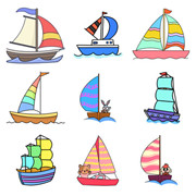 帆船儿童数字油画24小时零基础减压涂鸦DIY交通工具手工画