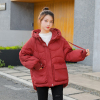 星空羽绒棉服女中长款2023冬装时尚连帽小棉袄小个子加厚棉衣