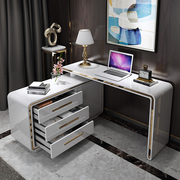 简约现代家用电脑桌，台式办公桌写字台白色，烤漆美容店轻奢书桌