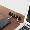 创意黑胡桃实木桌面理线器，数据线绕线器木质，集线器桌面整理用品