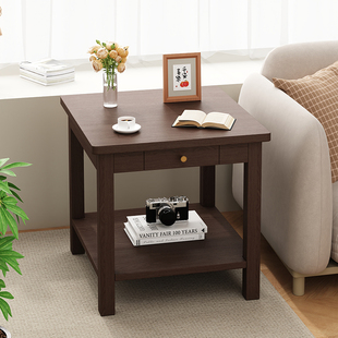 茶几沙发边几客厅家用小户型简易实木腿小方桌阳台桌子卧室床头桌