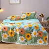 蓝天向日葵高端老粗布床单，加厚纯棉大帆布，凉席带花边好品质夏季