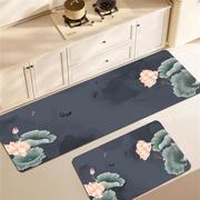 新中式厨房地垫硅藻泥，吸水垫防水吸油地毯家用卫生间，防滑脚垫门垫