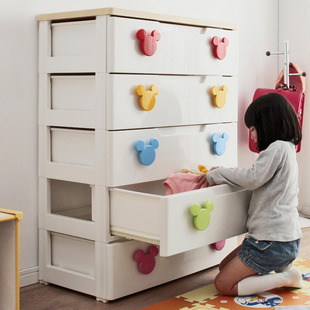 日本爱丽思塑料儿童抽屉式宝宝，衣柜衣服储物箱收纳柜五斗柜爱丽丝
