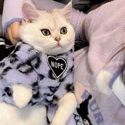 可爱猫咪加绒衣服冬装幼猫宠物布偶幼崽英短豹纹保暖防掉毛绒衣潮