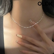 OLDK s925纯银满天星项链女超闪亮片锁骨链银色星链金色叠戴裸链