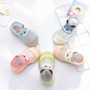 夏季儿童冰丝学步袜鞋婴儿0-3岁袜子宝宝卡通地板鞋室内软底防滑