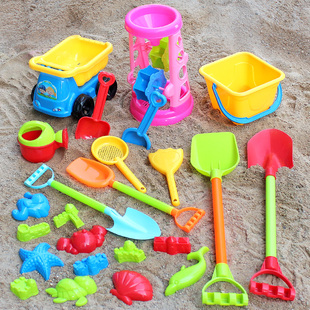 儿童沙滩玩具车套装，挖沙铲子和桶宝宝玩沙工具大号小孩男女孩套装