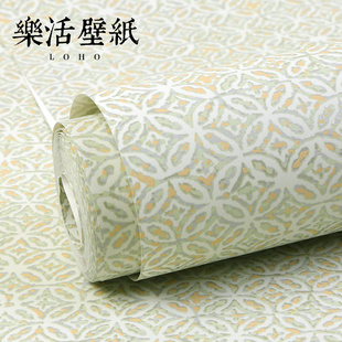 中式古风花纹几何格子墙纸无纺布，复古禅意客厅卧室，背景壁纸中国风
