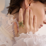 大蝴蝶夸张戒指女时尚个性小众设计师高级感冷淡风装饰独特食指戒