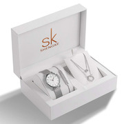 套装时尚潮流水钻女款手表件套k0006圆形石英金属普通国产腕表