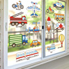 阳台窗户防水贴纸墙纸自粘卡通汽车婴儿宝宝，房间装饰墙壁贴画玻璃