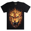 泰国潮牌个性印花火焰狮子头3D动物印花潮男夏季短袖T恤 大码夜光
