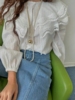 韩国法式白色娃娃领衬衫女春夏，2024别致设计感花边小衫美