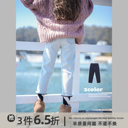 史豌豆(史豌豆)女童牛仔裤，2023冬装儿童弹力，加厚一体绒小脚裤宝宝裤子