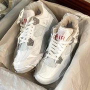 aj4白水泥(白水泥)男鞋春季2024aj3厚底百搭板鞋休闲篮球高帮运动鞋女