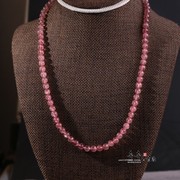 天然水晶草莓晶手链多圈项链两用弹力手串甜美女生礼物6mm粉珠串