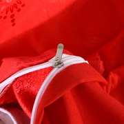 婚庆大红提花被套单件贡缎结婚被罩龙凤单人1.5双人两米加大被壳