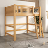 全实木爬梯高架床小户型上床下书桌组合儿童床衣柜一体单独上层床