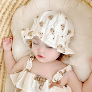 春秋季婴儿帽子超洋气男女，宝宝纱布盆帽婴幼儿遮阳帽儿童渔夫帽