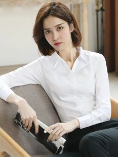 白衬衫女职业气质正装，工作服上衣白衬衣女设计感小众面试夏装短袖