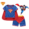 夏男童(夏男童)超人扮演服万圣节supermancosplay短袖英雄联盟表演服