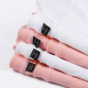 日系340g重磅纯棉毛圈布白色(布白色)圆领卫衣粉红色，纯色宽松休闲男女上衣