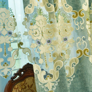 定制窗帘高档雪尼尔中式遮光客厅卧室羊绒提花绣花布成品落地窗纱