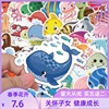 62张海底世界海洋动物，贴纸卡通可爱小图案儿童装饰防水贴画幼儿园